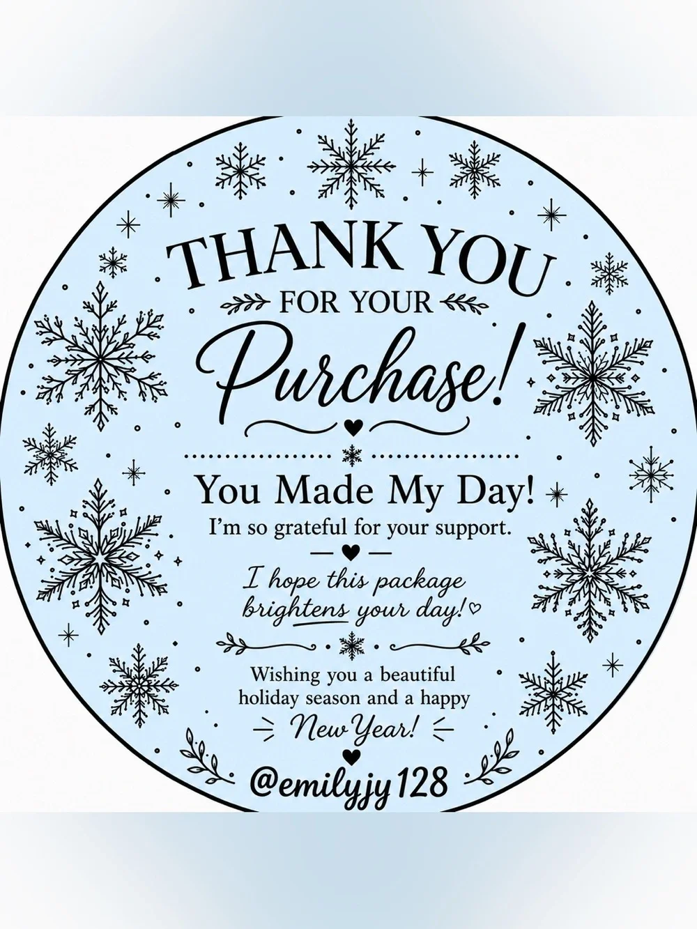 CUSTOM HOLIDAY 2” Stickers, 50 of One Color/Design with Closet Name